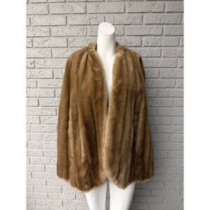 Vintage Tissavel of France women’s Faux Fur Cape Open Poncho Styled by Lepshire